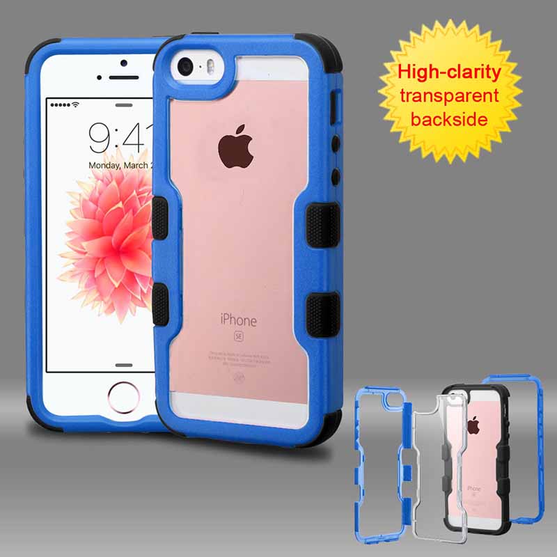 mobiletech-iphone-5-mybat-Natural-DarkBlue-Frame-Transparent -Black-TUFF-Vivid-Hybrid-Protector-Cover
